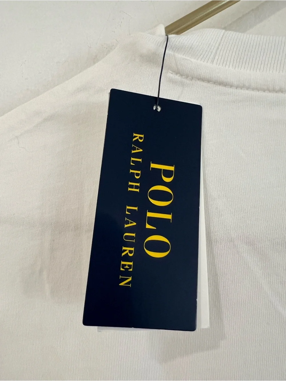 Polo by Ralph Lauren White Crew Neck T-Shirt with Navy Pony L